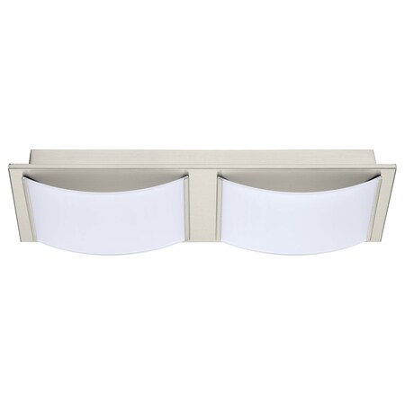 Eglo 2x6.7W Led Wall/Ceiling Light w/ Matte Nickel Finish & White Glass 201468A